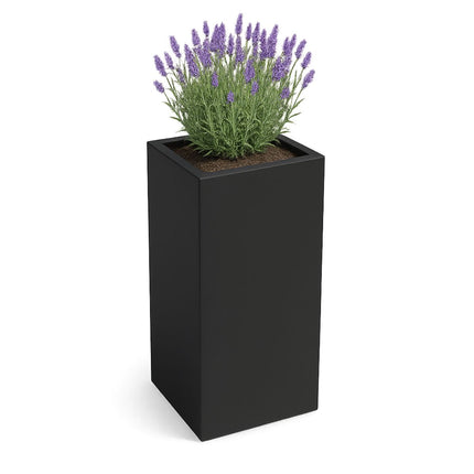 Polyester plantenbak 50x50x120 cm - Gitzwart (RAL 9005)