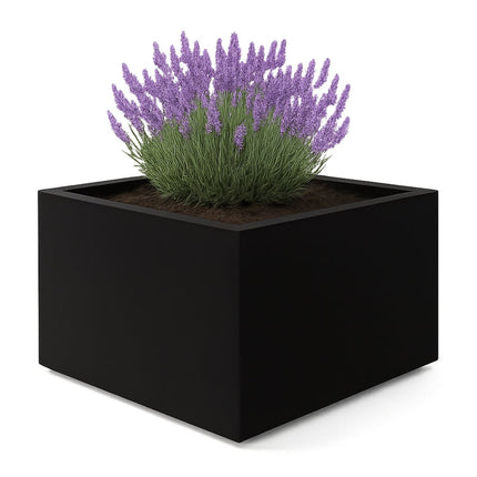 Polyester plantenbak 140x140x60 cm - Gitzwart (RAL 9005)