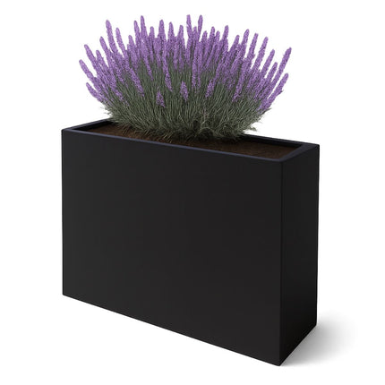 Polyester plantenbak 130x40x120 cm - Gitzwart (RAL 9005)