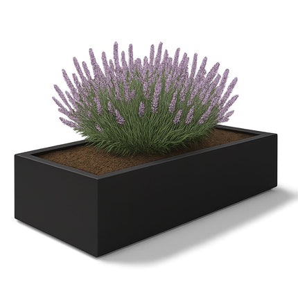 Polyester plantenbak 223x100x32 cm - Gitzwart (RAL 9005)