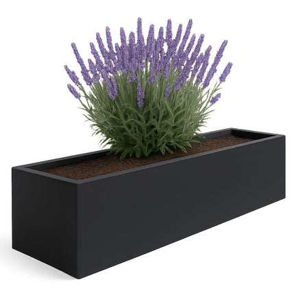Polyester plantenbak 200x50x40 cm - Gitzwart (RAL 9005)
