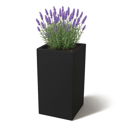 Polyester plantenbak 40x40x80 cm - Gitzwart (RAL 9005)