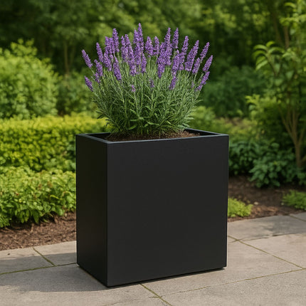 Polyester plantenbak 70x30x67 cm - Gitzwart (RAL 9005)