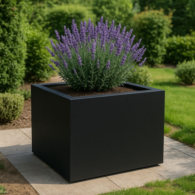 Polyester plantenbak 140x140x100 cm - Gitzwart (RAL 9005)