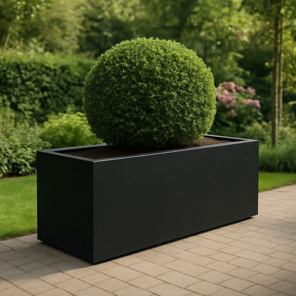 Polyester plantenbak 200x50x60 cm - Gitzwart (RAL 9005)