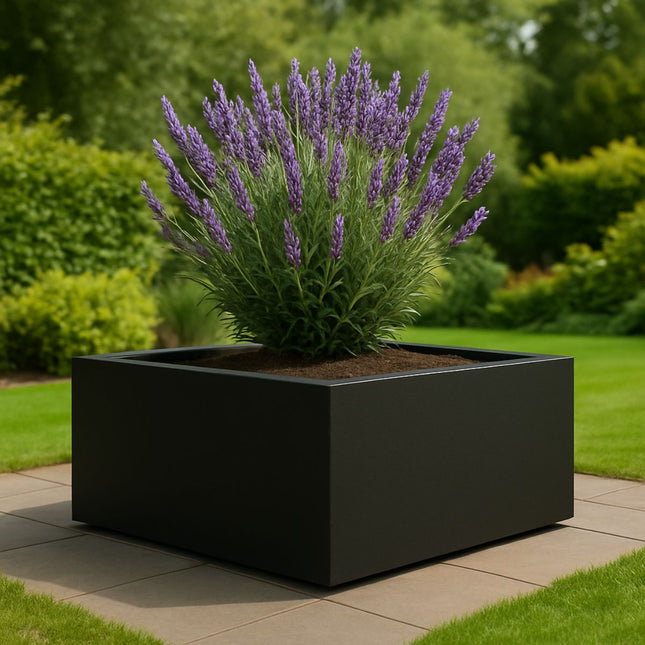 Polyester plantenbak 80x80x40 cm - Gitzwart (RAL 9005)