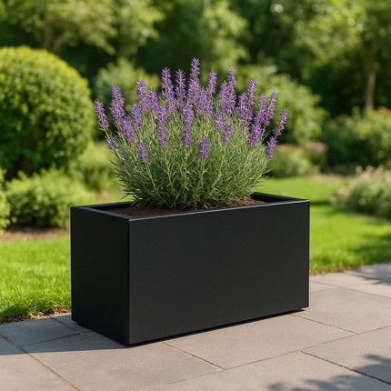 Polyester plantenbak 75x35x40 cm - Gitzwart (RAL 9005)