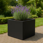 Polyester plantenbak 100x100x60 cm - Gitzwart (RAL 9005)