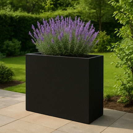 Polyester plantenbak 130x40x120 cm - Gitzwart (RAL 9005)