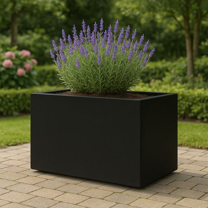 Polyester plantenbak 125x65x70 cm - Gitzwart (RAL 9005)