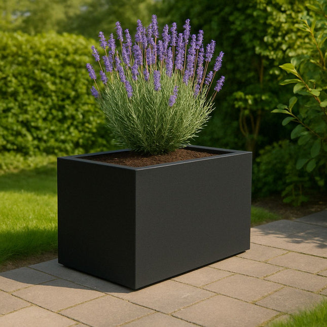 Polyester plantenbak 80x40x40 cm - Gitzwart (RAL 9005)