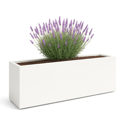 GARDRA Polyester plantenbak 150x50x40 cm - Zuiver Wit (RAL 9010)
