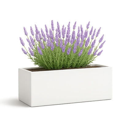 Polyester plantenbak 120x25x35 cm - Zuiver Wit (RAL 9010)