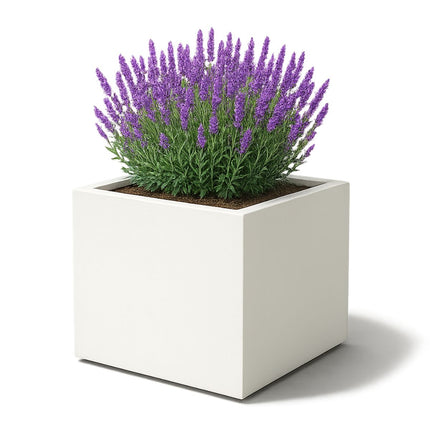 Polyester plantenbak 120x120x100 cm - Zuiver Wit (RAL 9010)