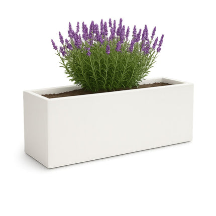 Polyester plantenbak 120x30x50 cm - Zuiver Wit (RAL 9010)