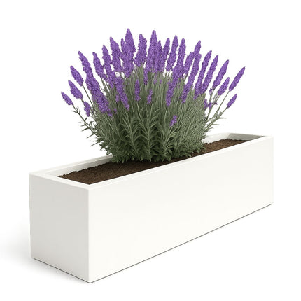 Polyester plantenbak 200x40x40 cm - Zuiver Wit (RAL 9010)