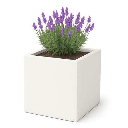 Polyester plantenbak 70x70x70 cm - Zuiver Wit (9010)