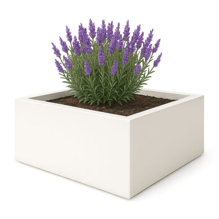 Polyester plantenbak 100x100x40 cm - Zuiver Wit (RAL 9010)