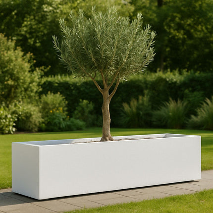 Polyester plantenbak 230x50x40 cm - Zuiver Wit (RAL 9010)