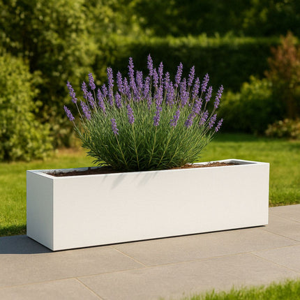 Polyester plantenbak 190x40x40 cm - Zuiver Wit (RAL 9010)