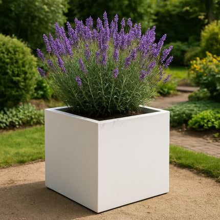 Polyester plantenbak 60x60x60 cm - Zuiver Wit (RAL 9010)