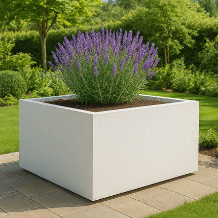 Polyester plantenbak 160x160x80 cm - Zuiver Wit (RAL 9010)