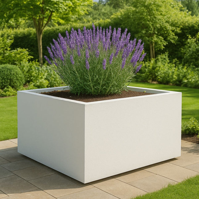 Polyester plantenbak 160x160x80 cm - Zuiver Wit (RAL 9010)