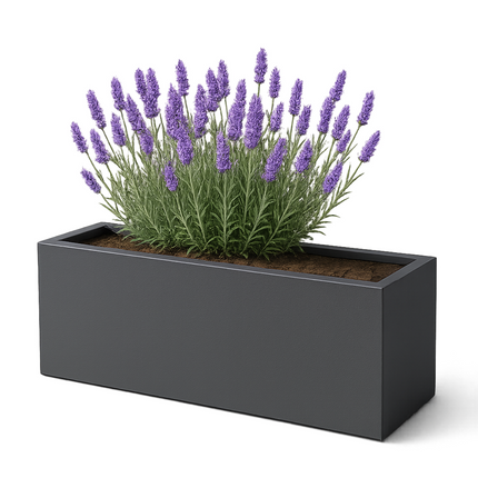 Polyester plantenbak 120x40x40 cm - Zwartgrijs