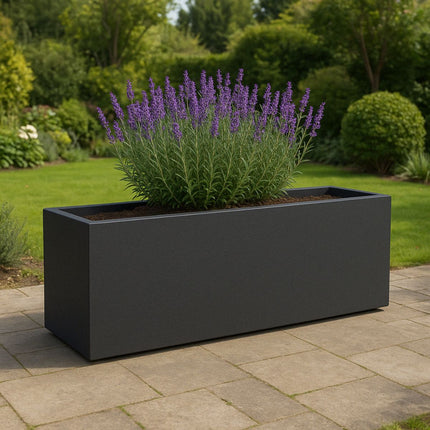 Polyester plantenbak 120x30x50 cm - Zwartgrijs (RAL 7021)