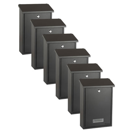 Practo Garden Brievenbussen Dublin Mat Zwart | Set van 6 stuks