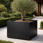 Vierkante aluminium plantenbak 100x100x80 cm - Gitzwart (RAL 9005)