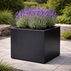 Vierkante aluminium plantenbak 60x60x60 cm - Gitzwart (RAL 9005)