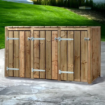 Volente Kliko Ombouw 3x 240 liter 205x88x119cm Geïmpregneerd hout