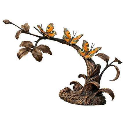 Bronzen Beeld 3 Vlinders Op Tak 31x15x24 cm - Doika - Bronzen beeld - Thermobrass - 5410807015636 - BS1563C