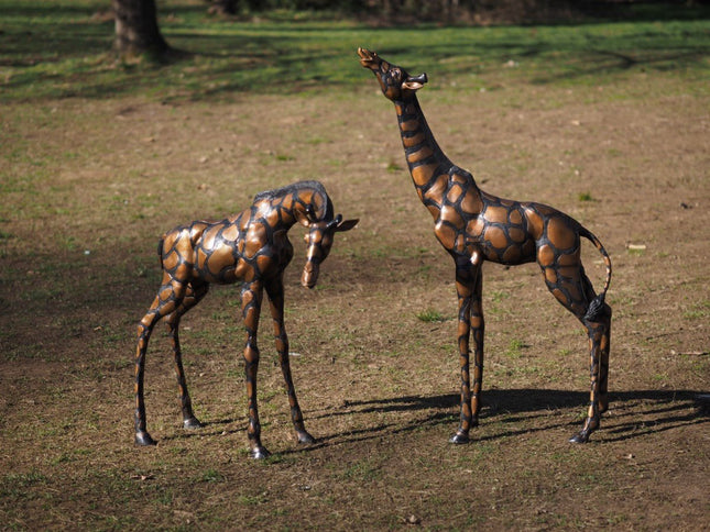 Bronzen beeld Giraffen paar 133x30x100cm - Doika - Bronzen beeld - Doika - 5410807196106 - B19610