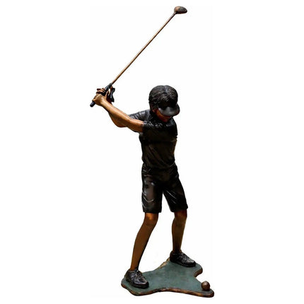 Bronzen Beeld Golf Speelster 61x53x151 cm - Doika - Bronzen beeld - Thermobrass - 5410807908877 - B887
