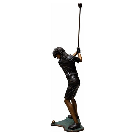 Bronzen Beeld Golf Speelster 61x53x151 cm - Doika - Bronzen beeld - Thermobrass - 5410807908877 - B887