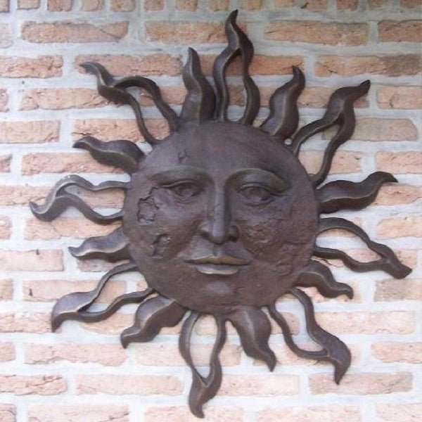 Bronzen beeld Grote zon muurdecoratie 75x5x75cm - Doika - Bronzen beeld - Doika - 5410807004470 - HW0447BR-B