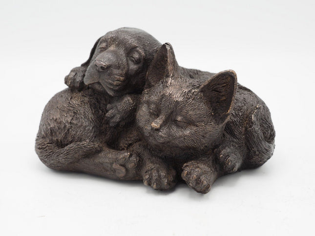 Bronzen beeld Hond en kat 12x15x19cm - Doika - Bronzen beeld - Doika - 5410807014721 - BS1472B