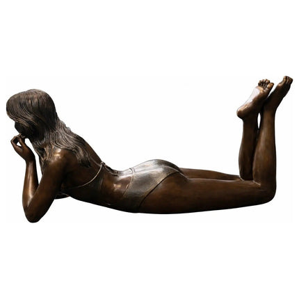 Bronzen Beeld Liggend Meisje In Badpak 90x35x50 cm - Doika - Bronzen beeld - Thermobrass - 5410807015575 - B1557