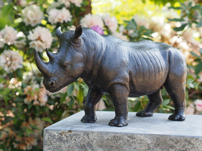 Bronzen beeld Neushoorn 27x16x51cm - Doika - Bronzen beeld - Doika - 5410807913529 - AN1352BR-B