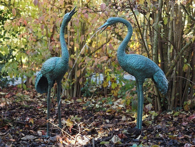Bronzen beeld Paar kraanvogels 98x24x53cm - Doika - Bronzen beeld - Doika - 5410807011782 - AN1178BR-V-F
