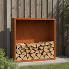 Cortenstalen houtopslag met achterwand 150x38,5x150 cm - Doika - Houtopslag - Geroba -  - EguraAWC4