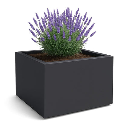 GARDRA Polyester plantenbak 140x140x100 cm - Zwartgrijs (RAL 7021) - Doika - Plantenbak - GARDRA -  - DOIKA-AP-11-RAL-7021