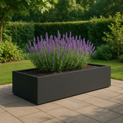 GARDRA Polyester plantenbak 223x100x32 cm - Zwartgrijs (RAL 7021) - Doika - Plantenbak - GARDRA -  - DOIKA-BP-13-RAL-7021