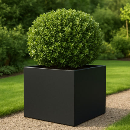 GARDRA Polyester plantenbak 80x80x60 cm - Gitzwart (RAL 9005) - Doika - Plantenbak - GARDRA -  - DOIKA-AP-05.1-RAL-9005
