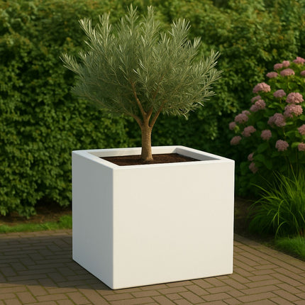 GARDRA Polyester plantenbak 80x80x80 cm - Zuiver Wit (RAL 9010) - Doika - Plantenbak - GARDRA -  - DOIKA-AP-05-RAL-9010