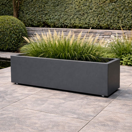 GARDRA Polyester plantenbak met wielen 150x50x60 cm - Zwartgrijs (RAL 7021) - Doika - Plantenbak - GARDRA -  - 