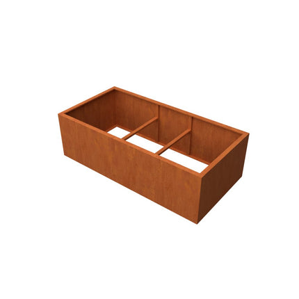 Geroba Artesa cortenstalen plantenbak rechthoek zonder bodem 200x100x80cm 94kg - Doika - Plantenbak - Geroba - ArtesaZB25