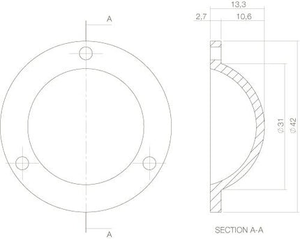 Intersteel Afdekplaatje voordeurknop messing getrommeld - Doika - Voordeurknoppen - Intersteel - 8714186119921 - 11,397,500